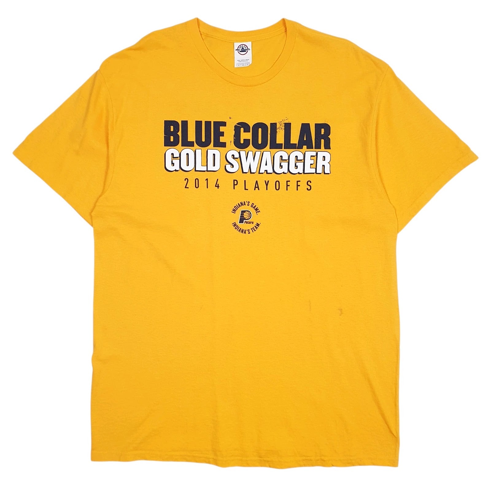 Mens Yellow Delta Blue Collar Gold Swagger Short Sleeve T Shirt