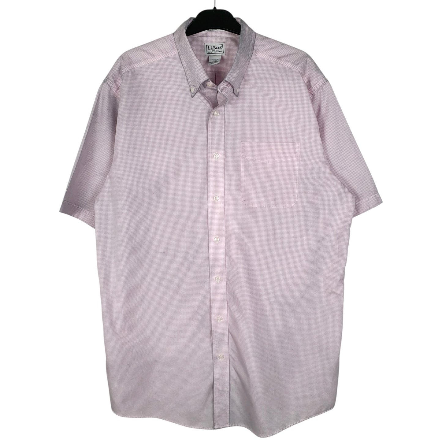 Mens Pink L.L.Bean Tall Short Sleeve Shirt