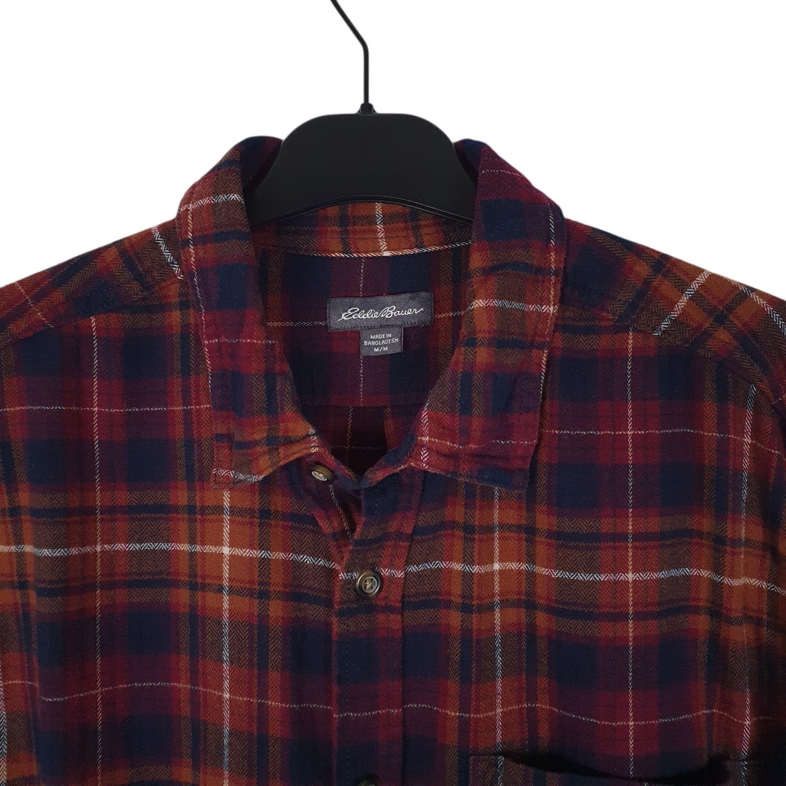 Mens Navy Eddie Bauer Thick Flannel  Shirt