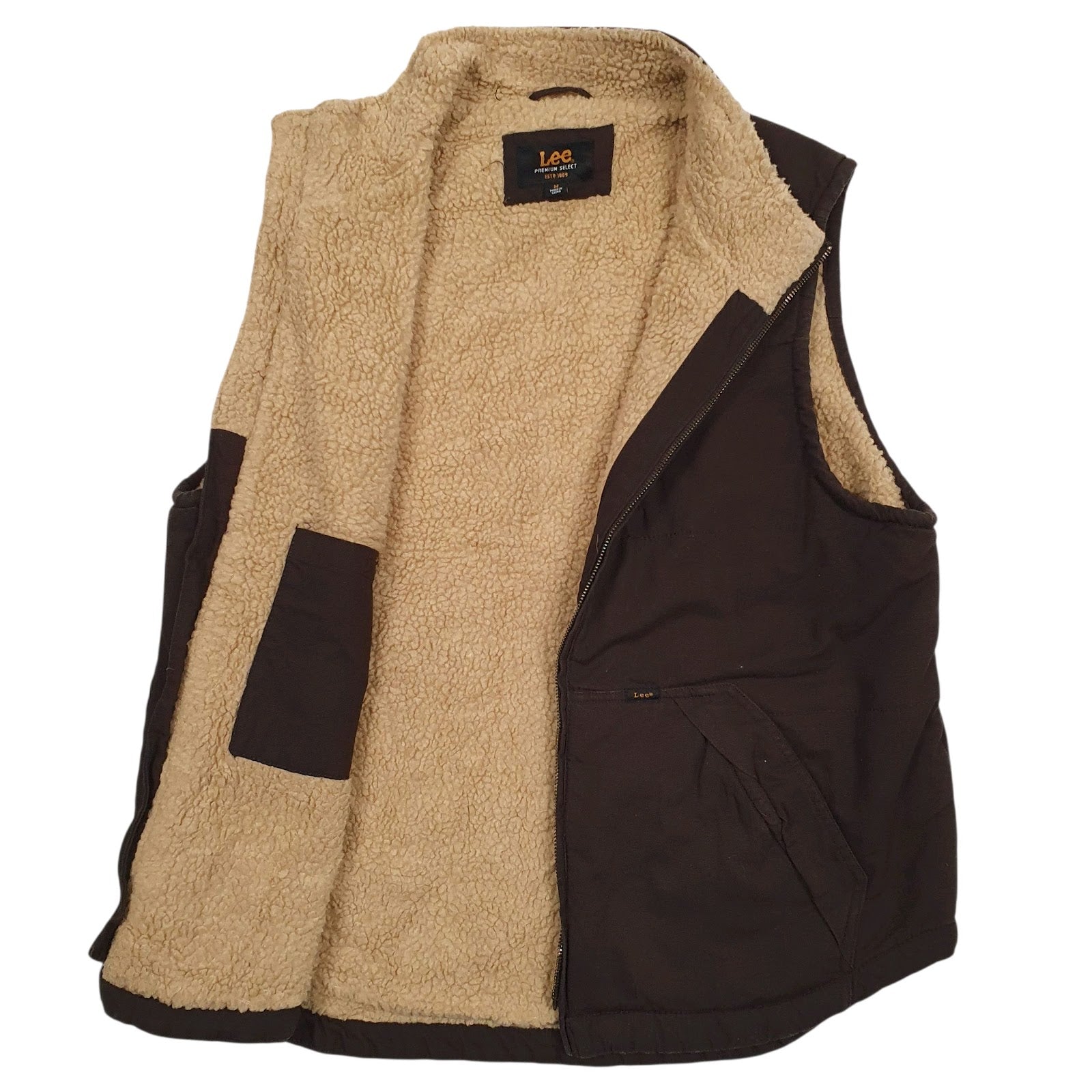 Mens Brown Lee Sherpa Lined  Coat