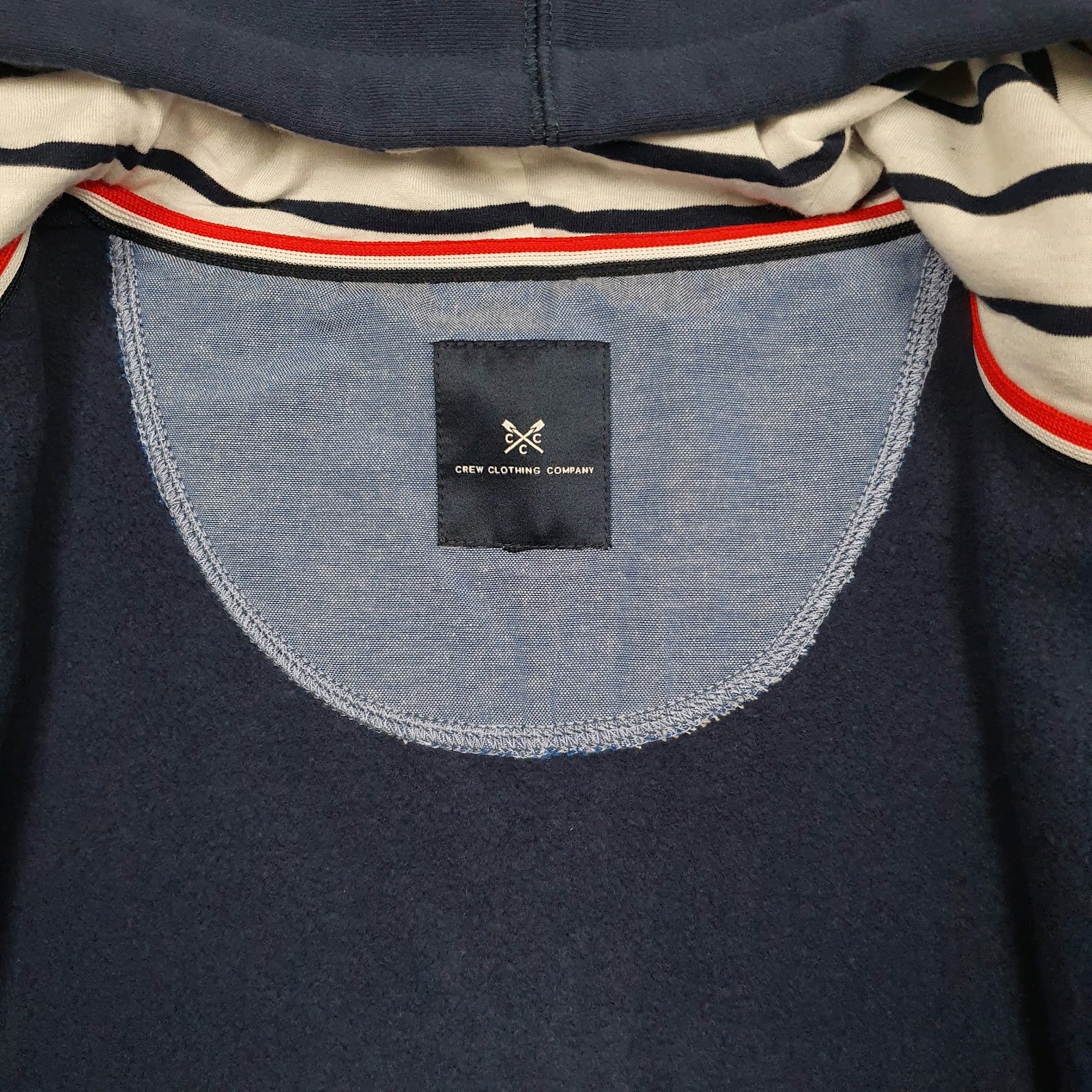 Womens Navy Crew Clothing Co Hoodie Full Zip Jumper