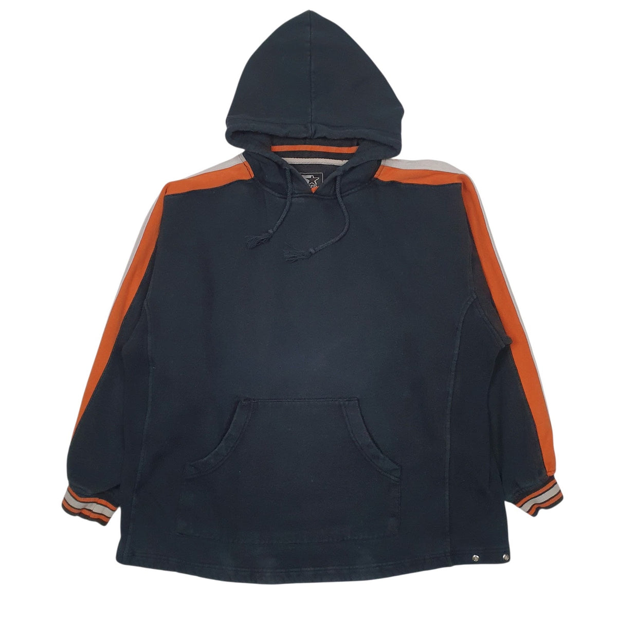 Mens Black Starter Baggy Hoodie Jumper