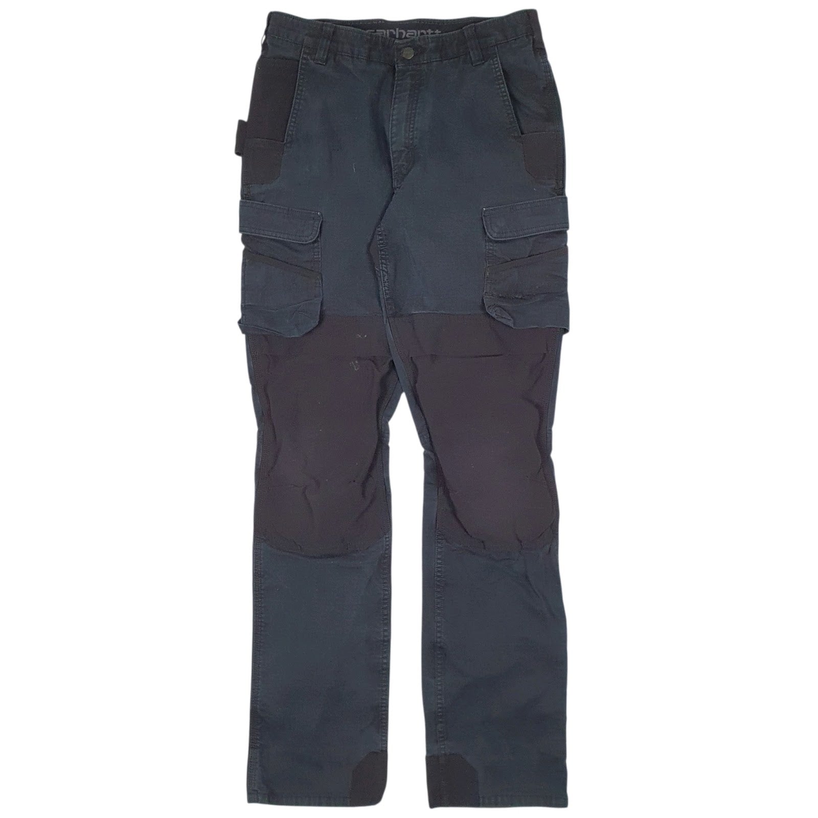Mens Black Carhartt Padded Knee Cargo Trousers