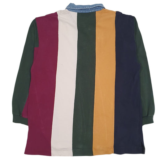 Mens Green County Seat Rugby Crewneck Polo Shirt