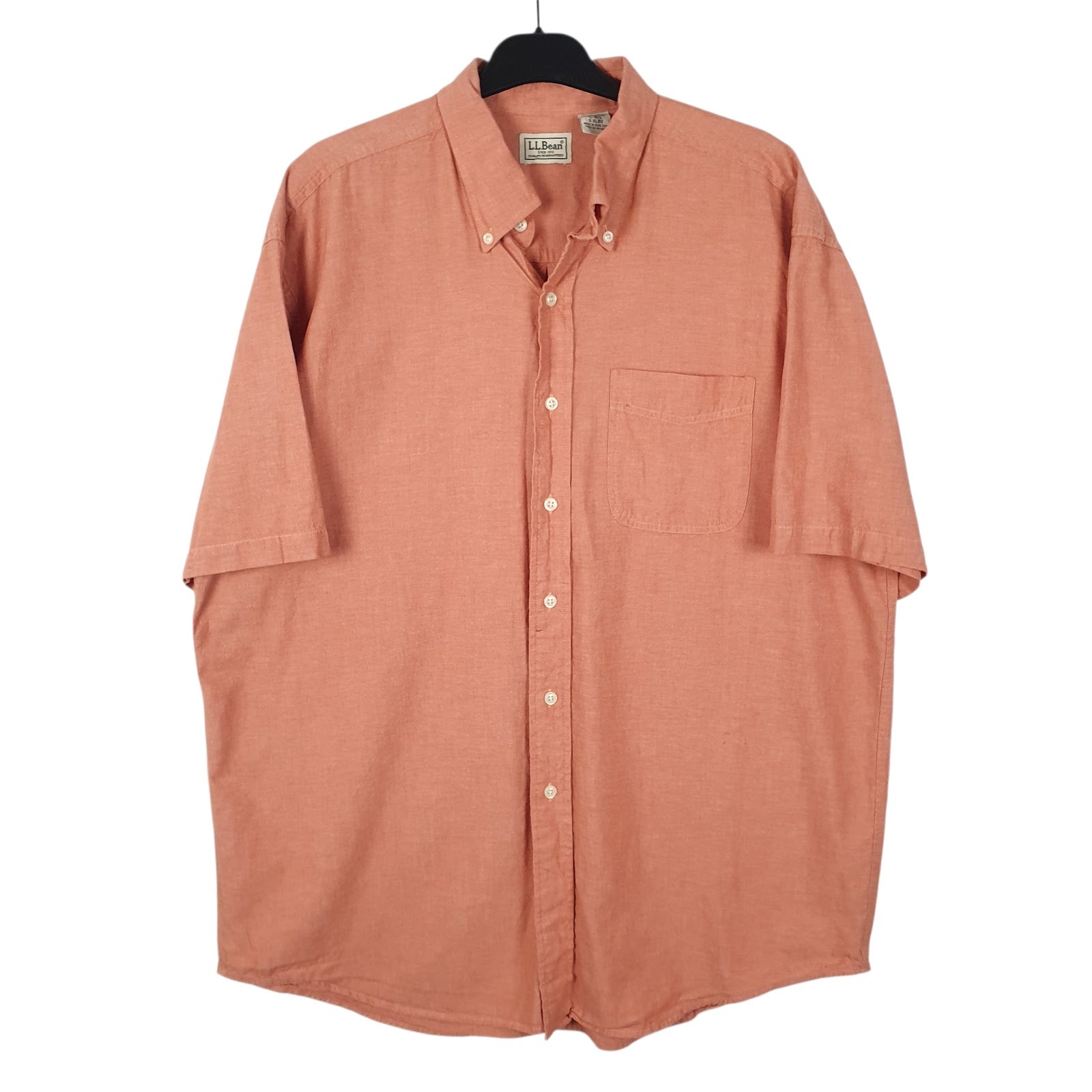 Mens Orange L.L.Bean  Short Sleeve Shirt