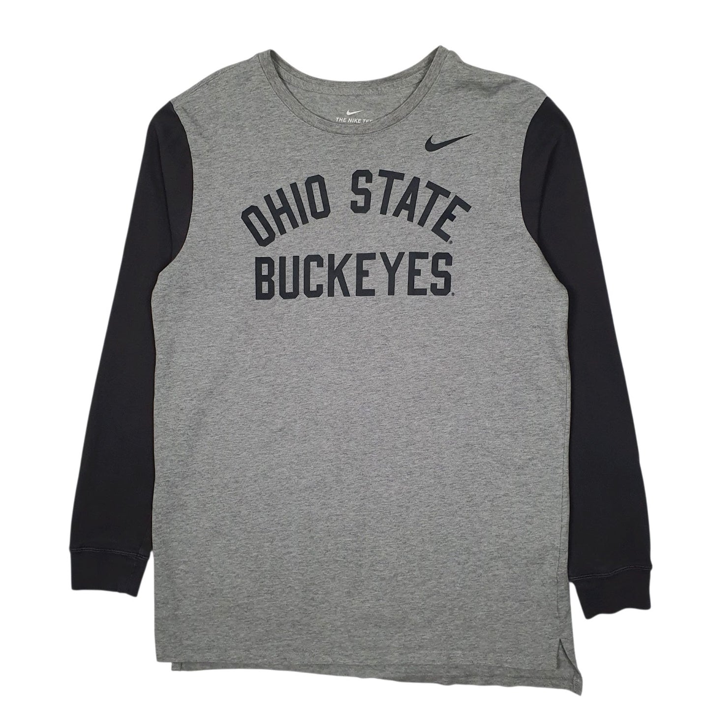 Mens Grey Nike Ohio State Buckeyes Sweatshirt Long Sleeve T Shirt