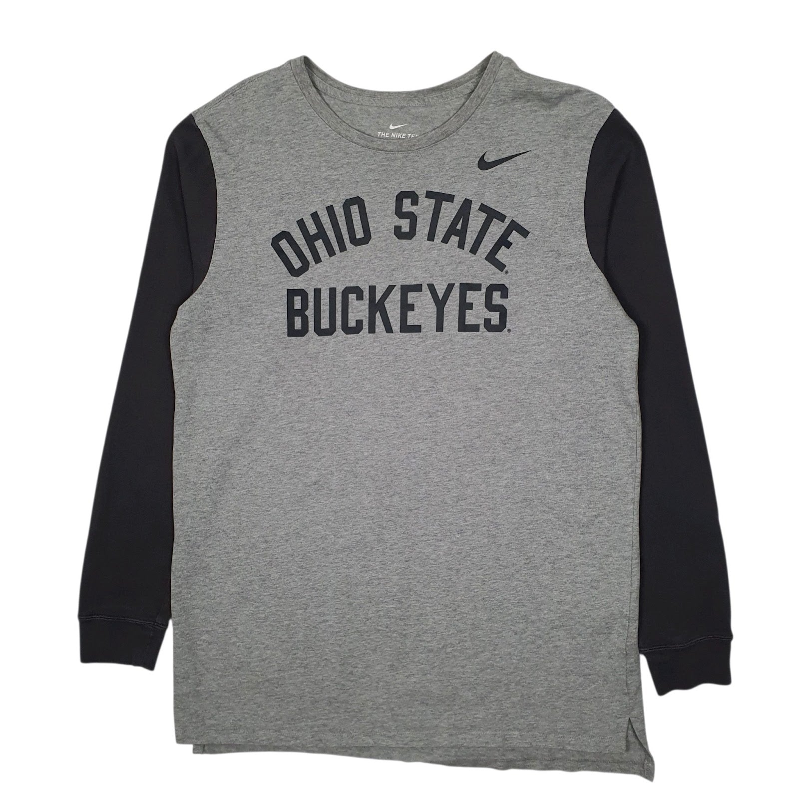 Mens Grey Nike Ohio State Buckeyes Sweatshirt Long Sleeve T Shirt
