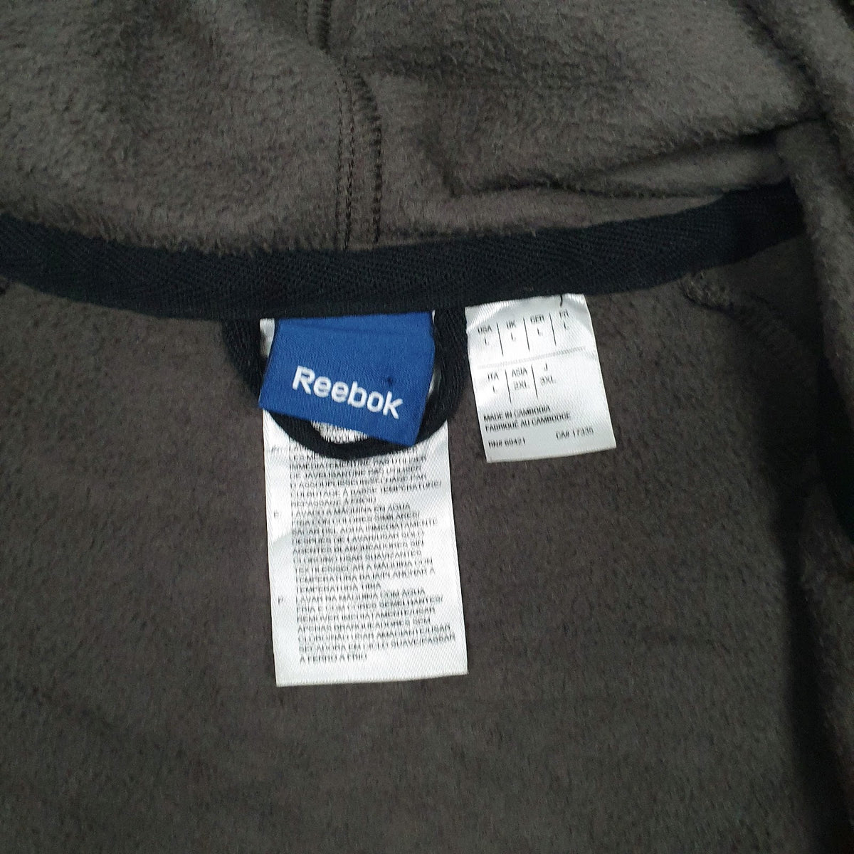 Womens Grey Reebok  Full Zip Jumper