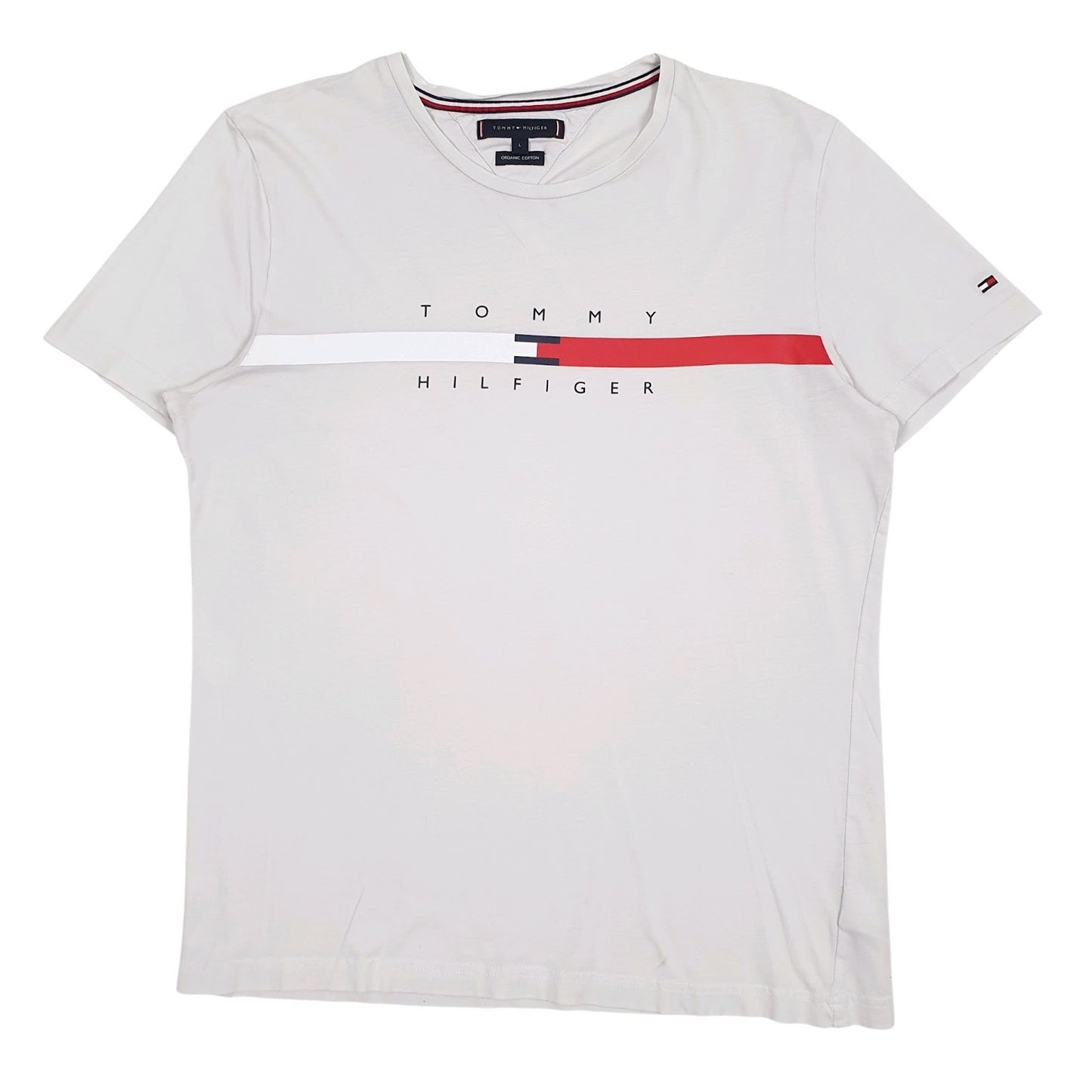Mens Grey Tommy Hilfiger Spellout Short Sleeve T Shirt