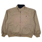 Mens Beige Polo Ralph Lauren Reversible Harrington Fleece Lined Hoodie Coat