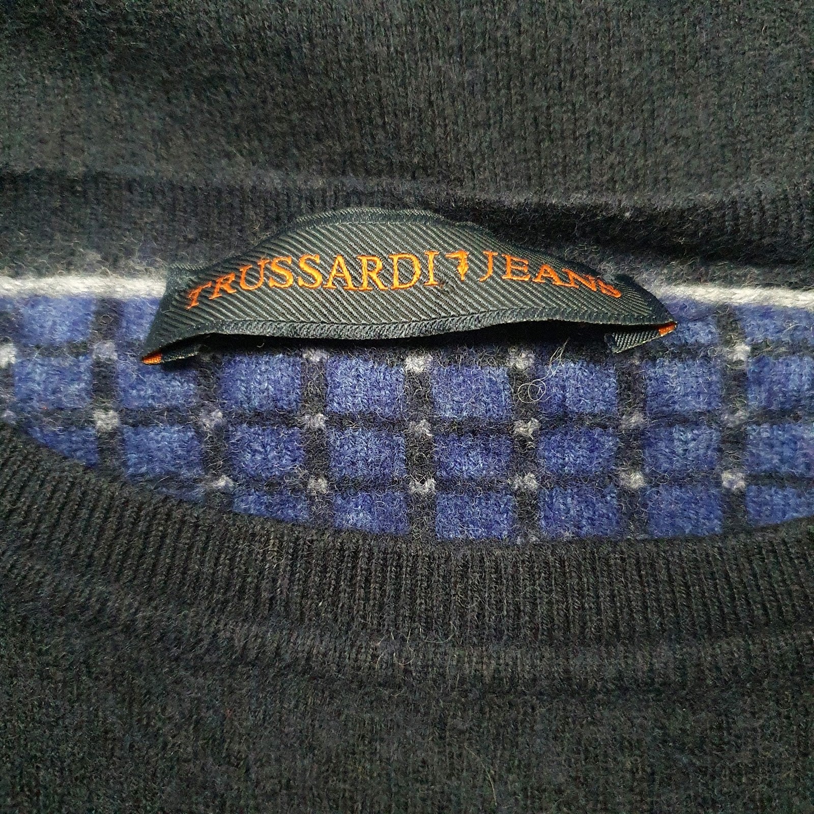 Mens Navy Trussardi  Crewneck Jumper