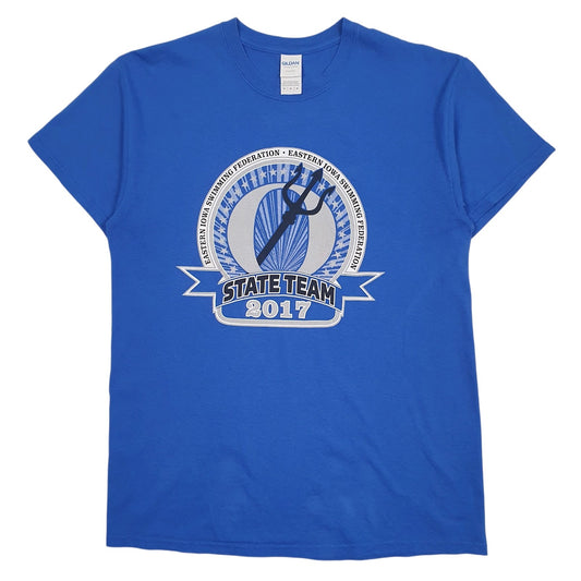 Mens Blue Gildan Eastern Iowa Swimming Federation Short Sleeve T Shirt