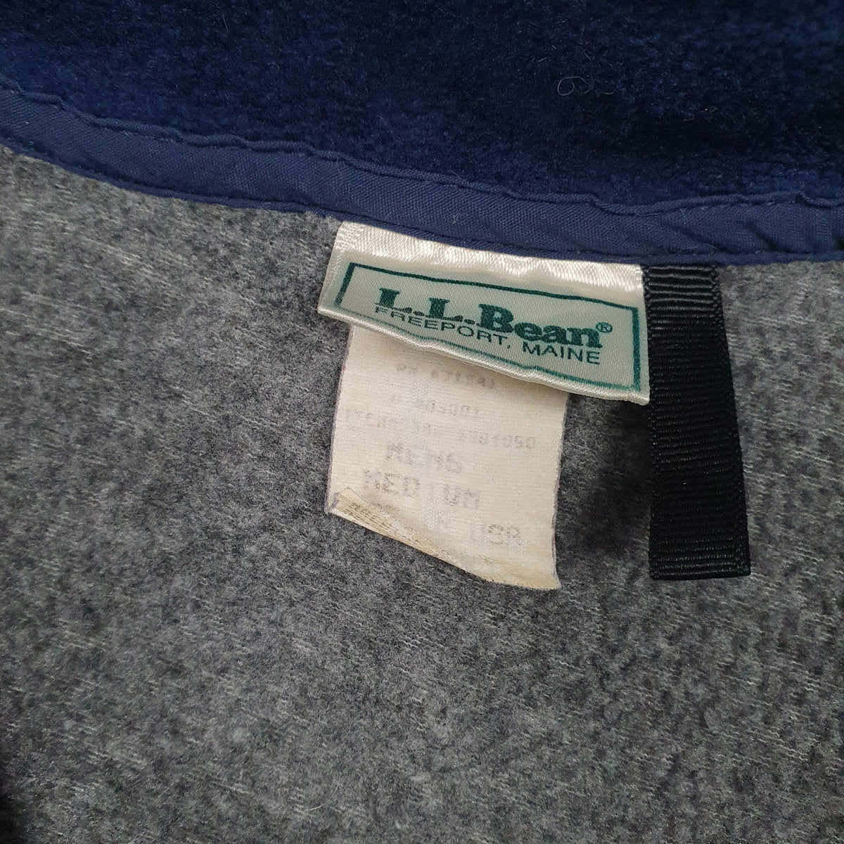 Mens Grey L.L.Bean Vintage 90s Made In USA Quarter Zip Jumper