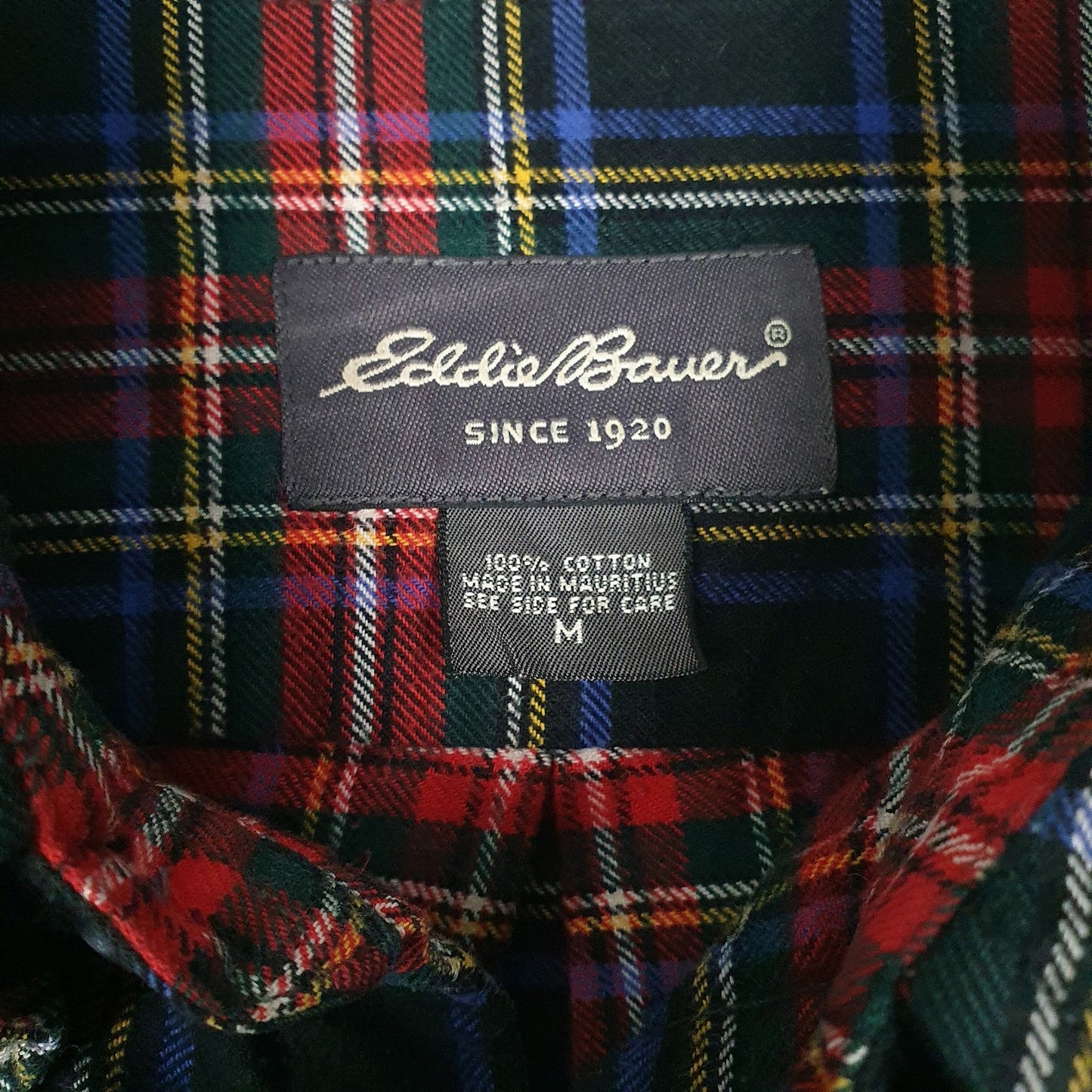 Mens Black Eddie Bauer Flannel  Shirt