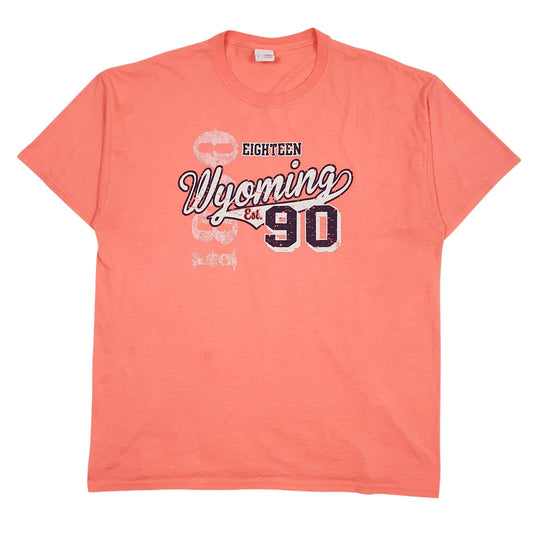 Mens Pink Fruit Of The Loom Wyoming Short Sleeve T Shirt