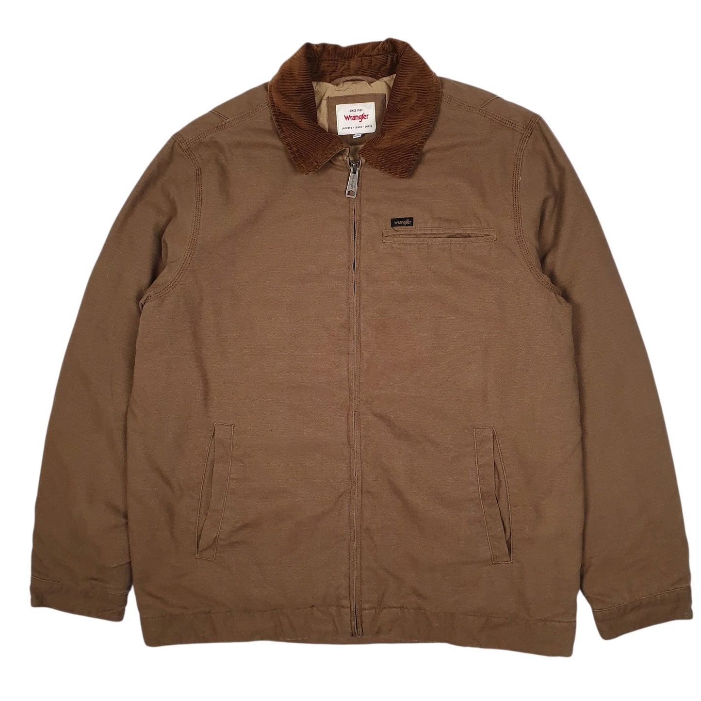Mens Brown Wrangler Bomber Harrington Corduroy Detroit  Coat