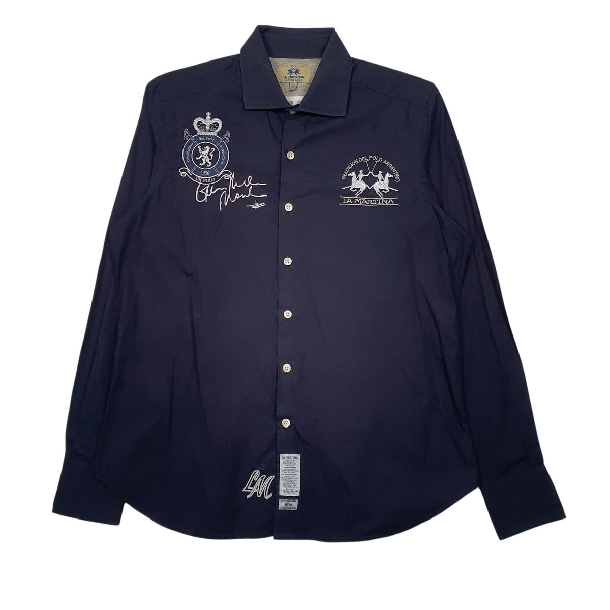Mens Navy La Martina  Long Sleeve Shirt