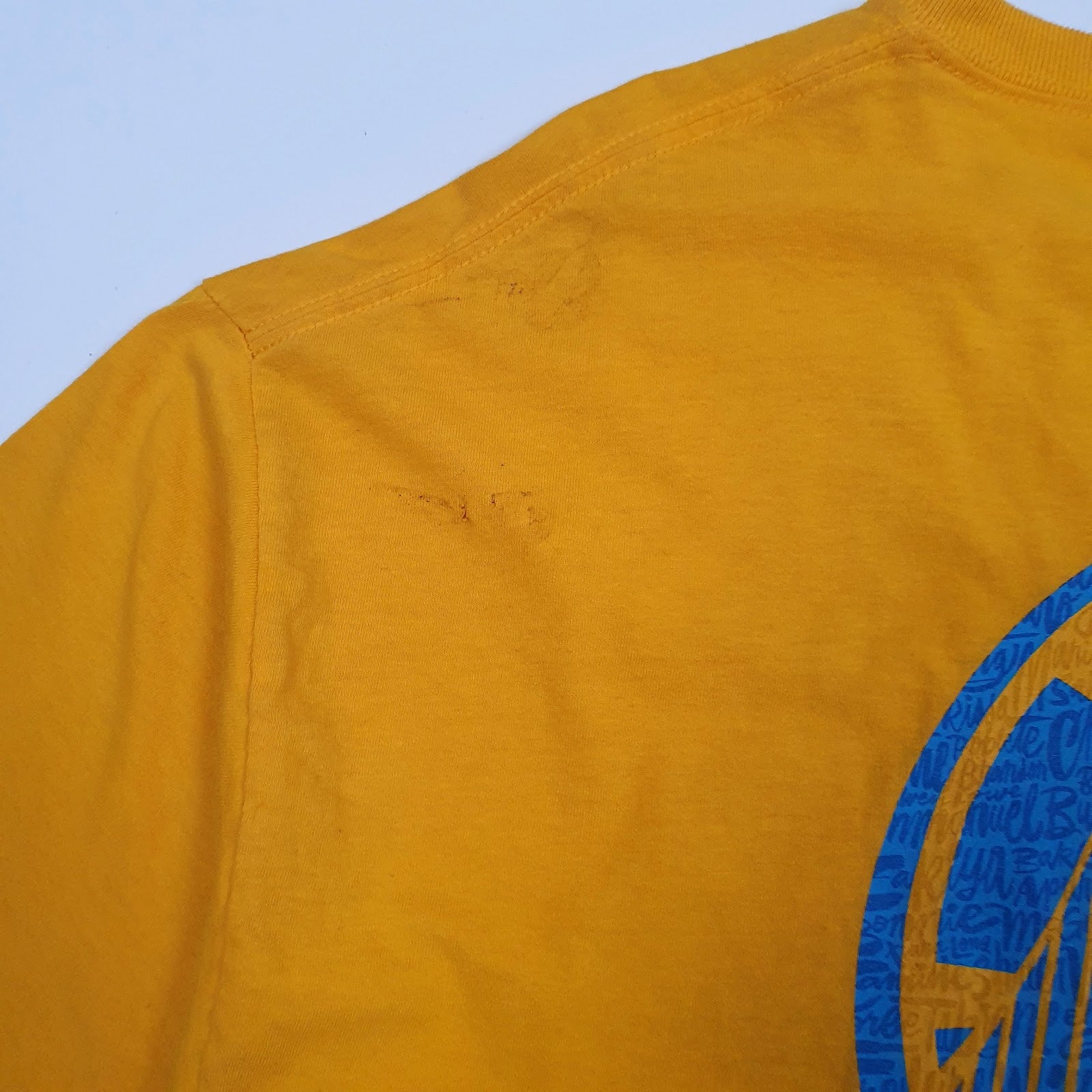 Mens Yellow Fruit Of The Loom Golden State Warriors NBA Basketball  T Shirt