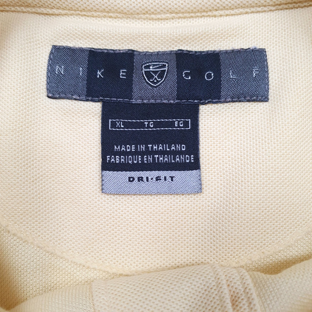 Mens Yellow Nike Dri-Fit Golf  Polo Shirt