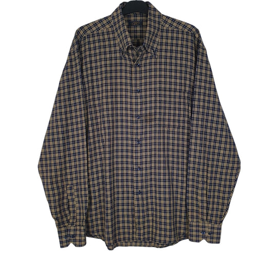 Mens Navy GIO Heavyweight Plaid Long Sleeve Shirt