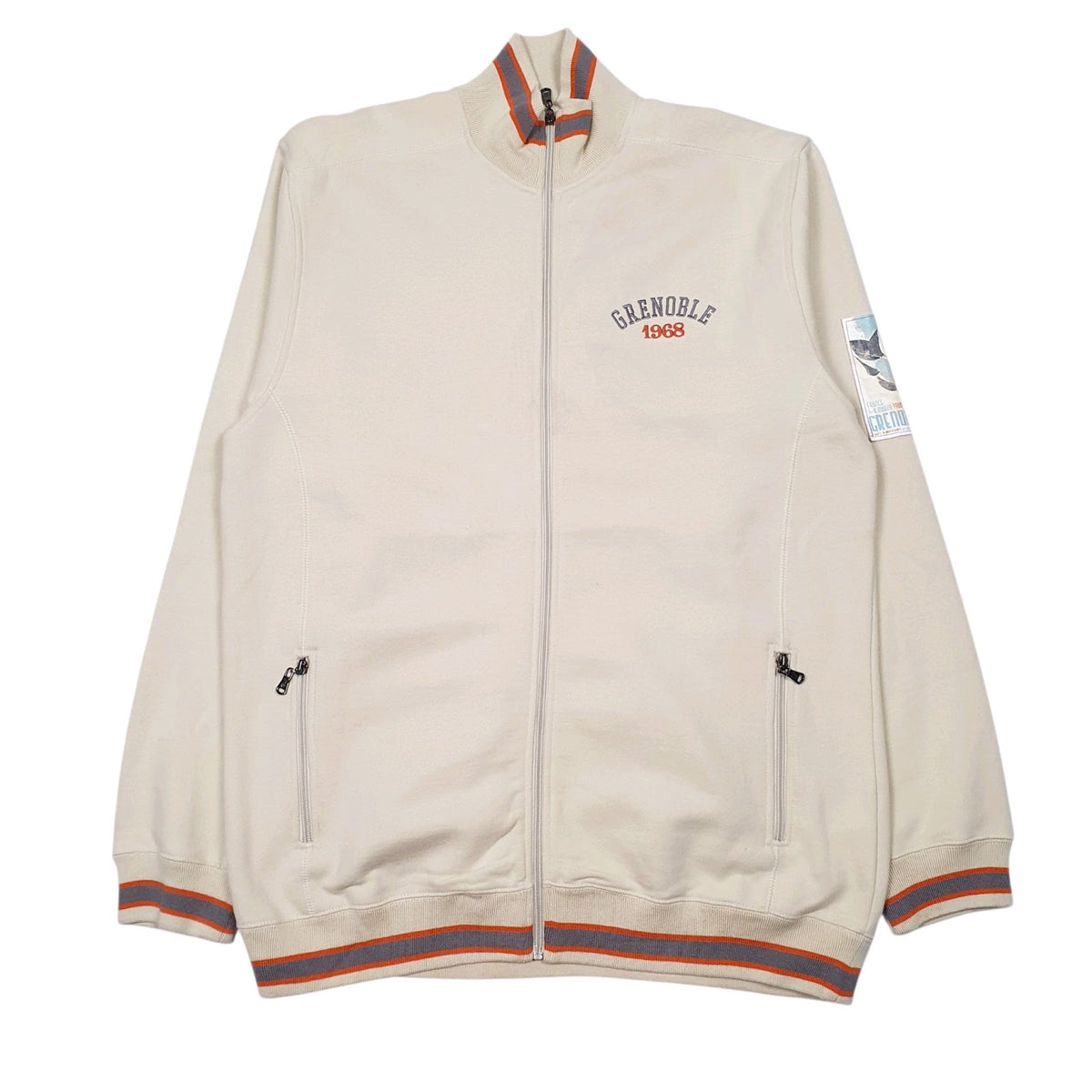 Mens Cream Conte Of Florence Grenoble Full Zip Jumper