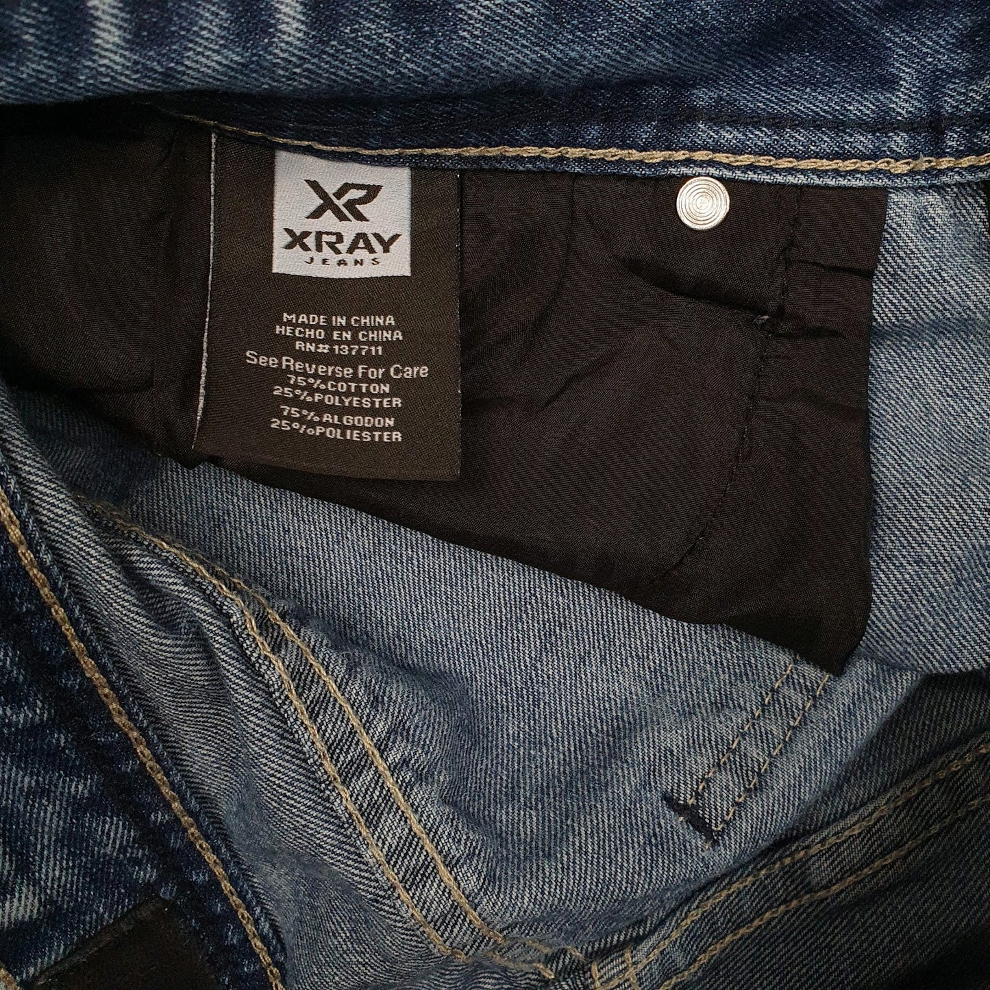 Mens Blue Xray Jeans Distressed  Shorts