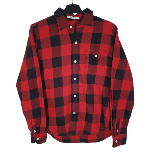 Mens Red Oval Dice Flannel Long Sleeve Shirt