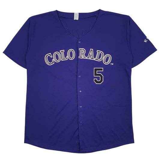 Mens Purple Unbranded Colorado Jersey Short Sleeve T Shirt