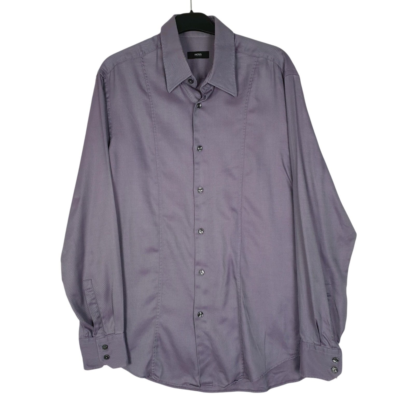 Mens Purple Hugo Boss  Long Sleeve Shirt