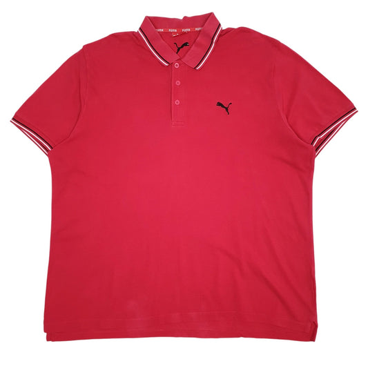 Mens Red Puma  Short Sleeve Polo Shirt