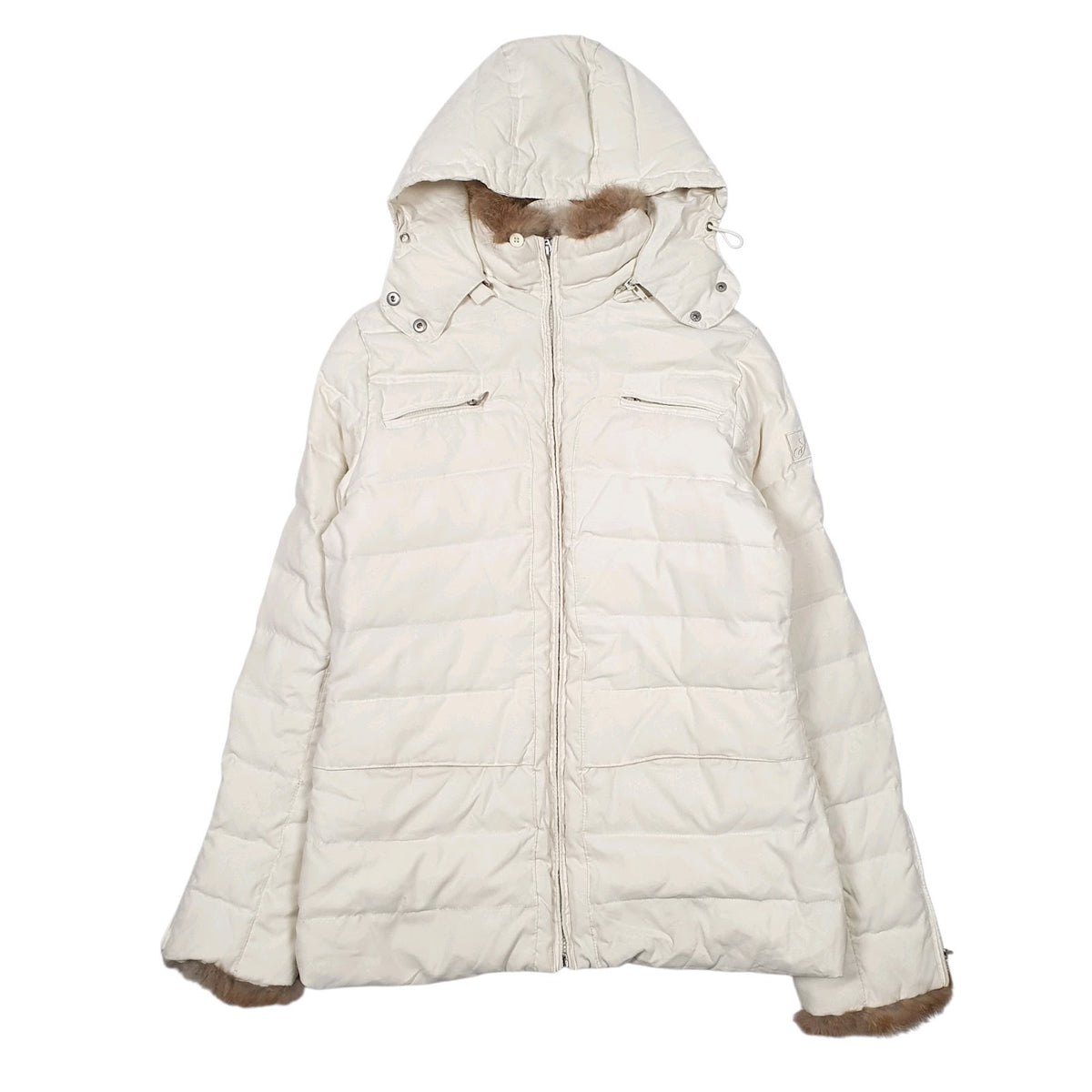 Womens Cream Hi-Look Parka  Coat