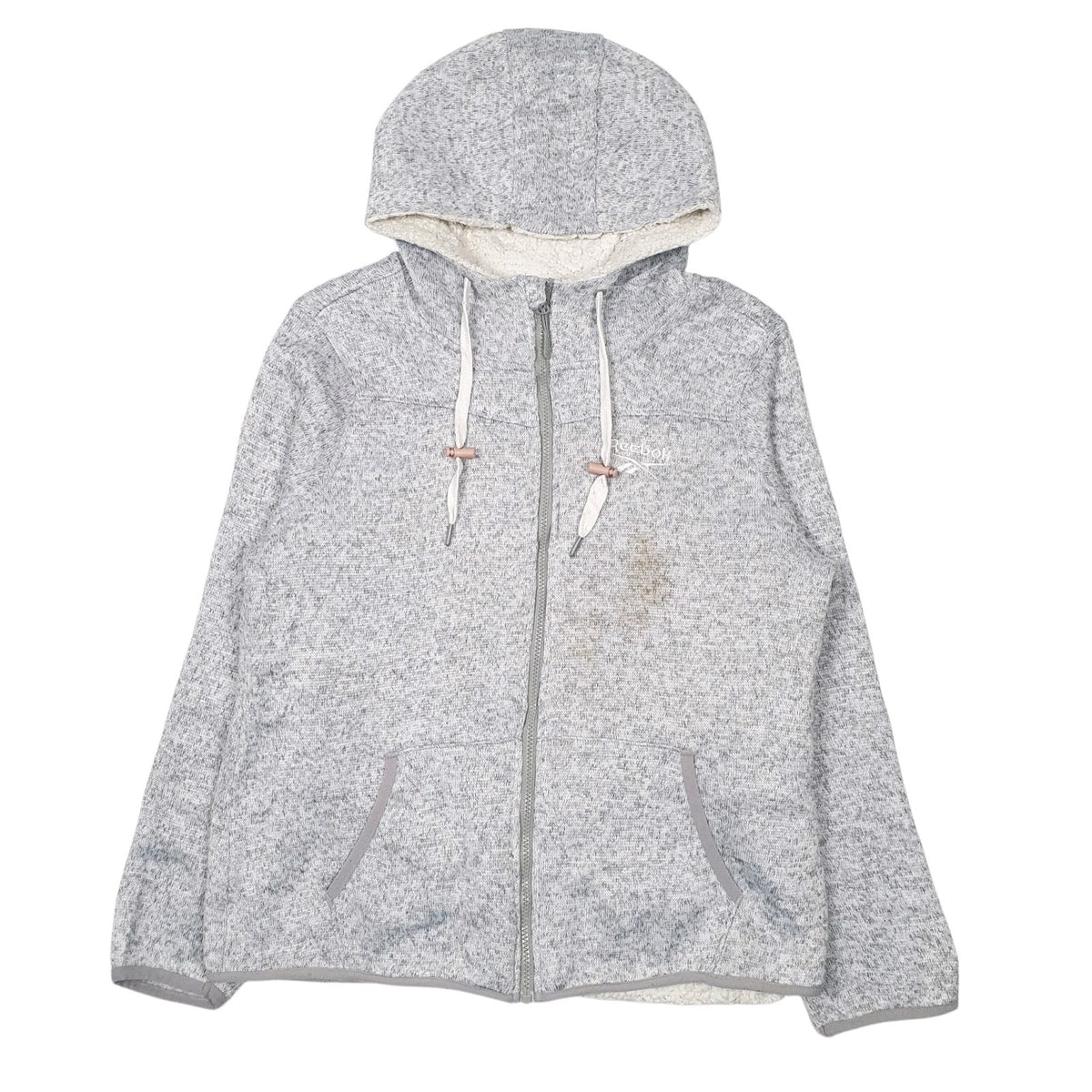 Womens Grey Reebok Sherpa Lining Full Zip Jumper