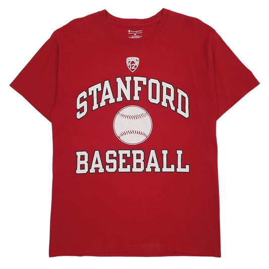 Mens Red Champion Stanford Baseball Short Sleeve T Shirt