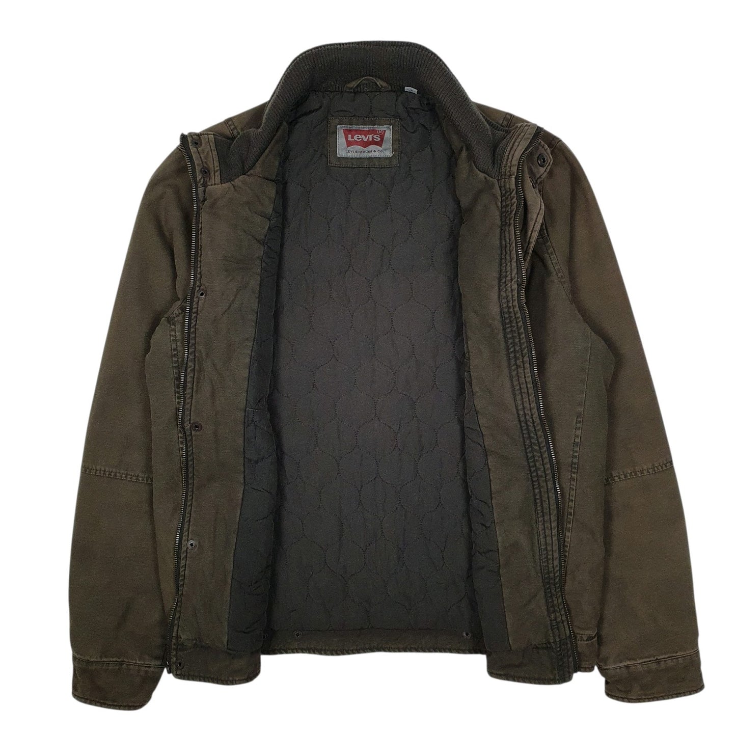 Mens Brown Levis Military Bomber  Coat