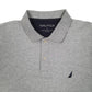 Mens Grey Nautica  Hoodie Polo Shirt