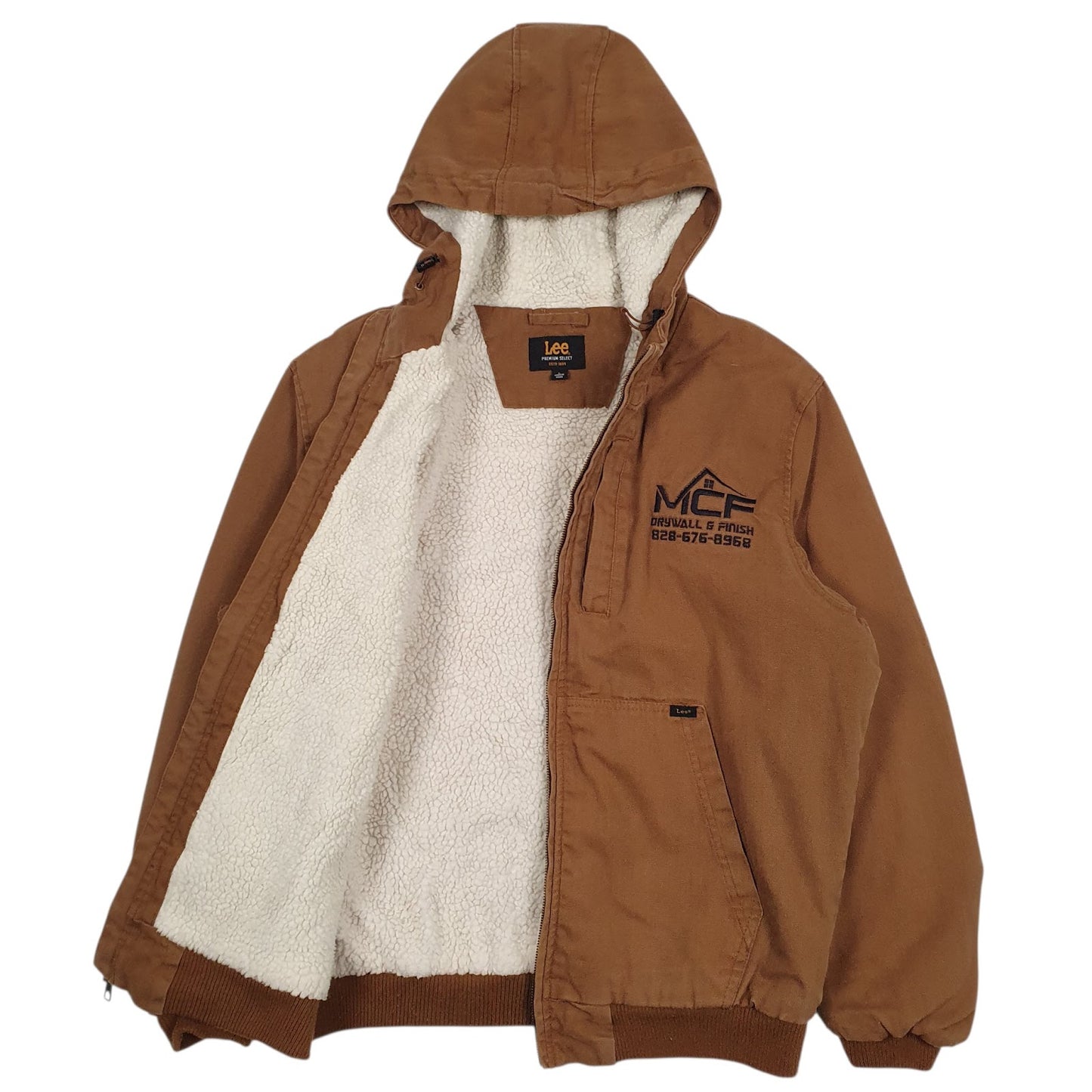 Mens Brown Lee Sherpa Lined  Coat