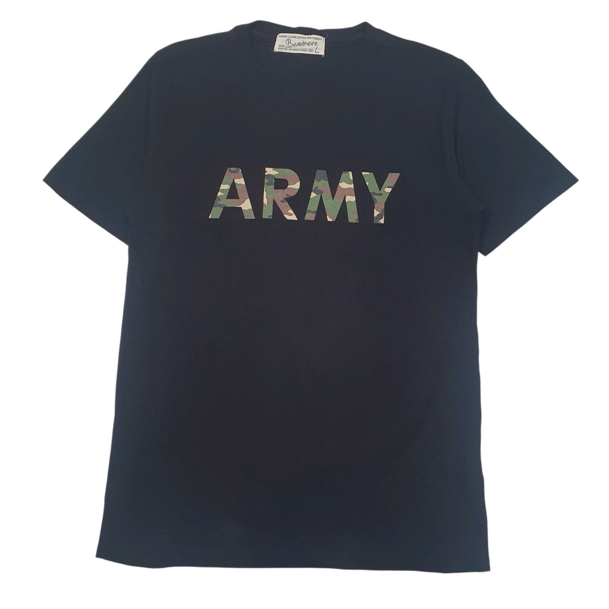Mens Black Beaumere Army Short Sleeve T Shirt