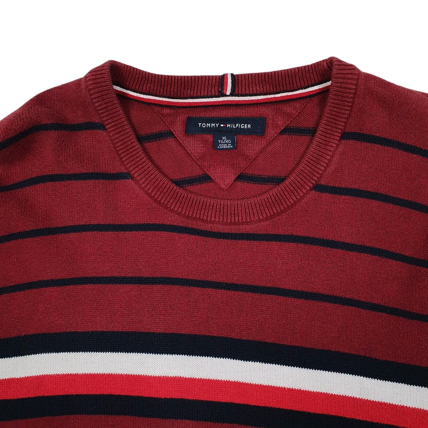 Mens Red Tommy Hilfiger  Crewneck Jumper