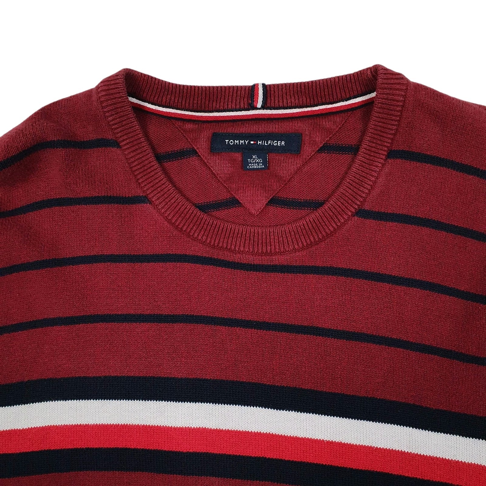 Mens Red Tommy Hilfiger  Crewneck Jumper
