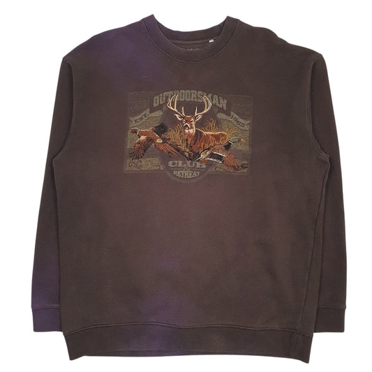 Mens Brown Croft & Barrow Graphic Crewneck Jumper