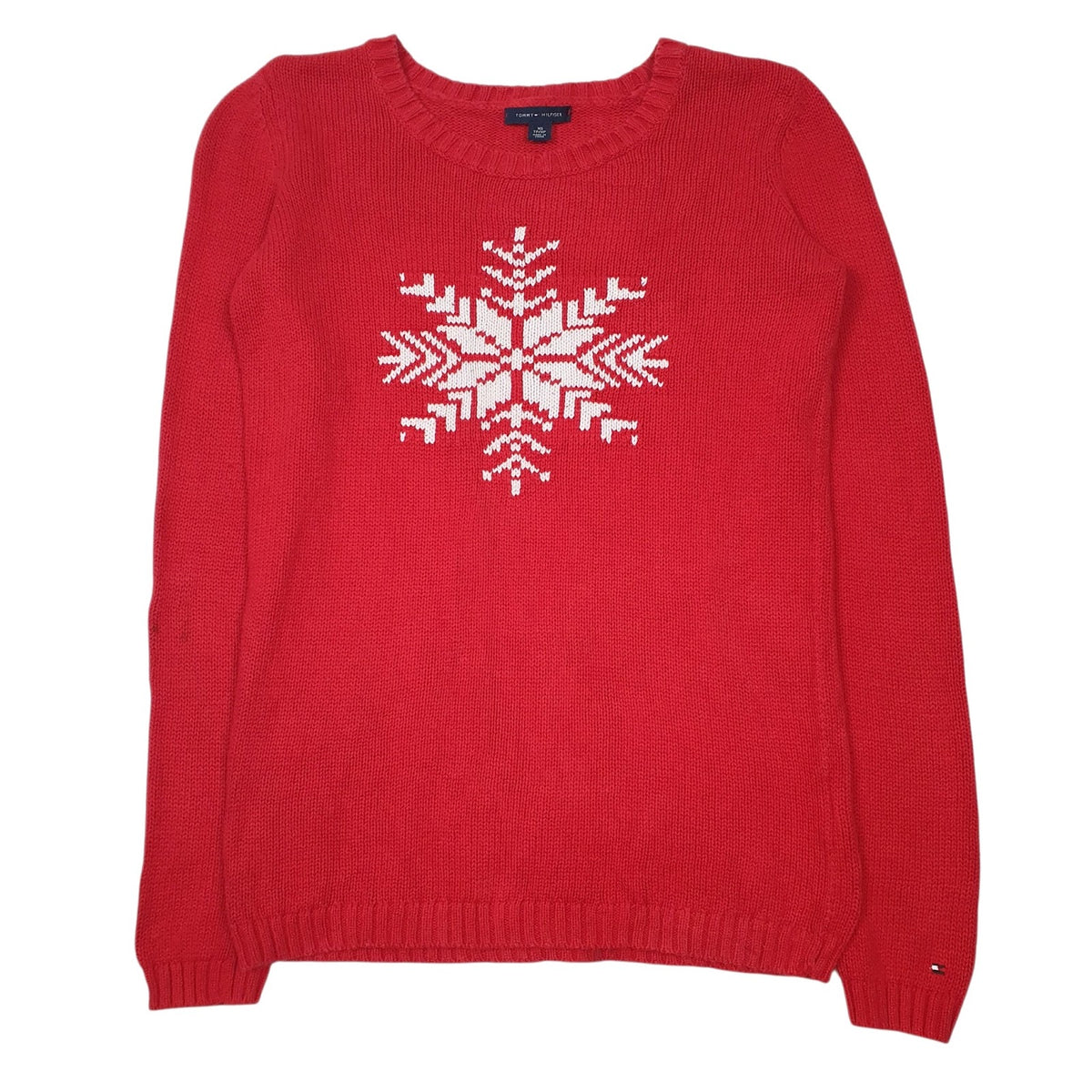 Mens Red Tommy Hilfiger Knit Crewneck Jumper