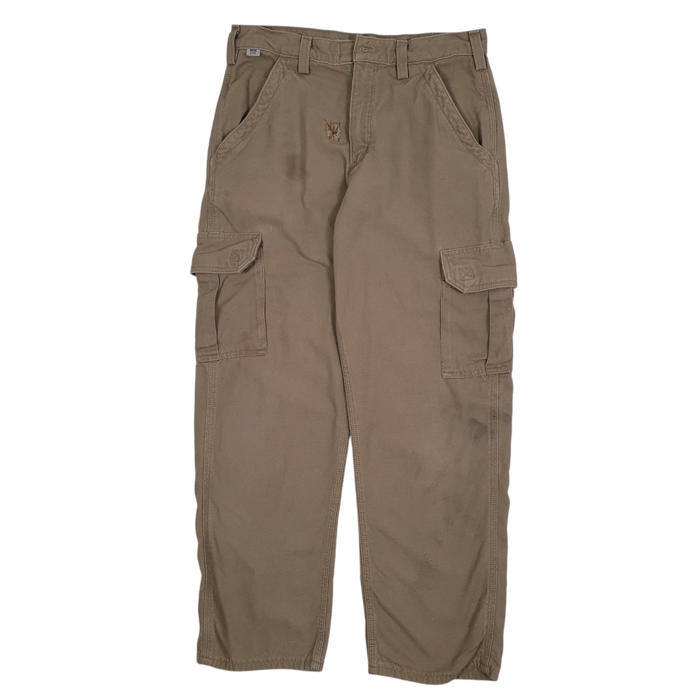 Mens Beige Carhartt FRB240 Flame Retardent Cargo Trousers