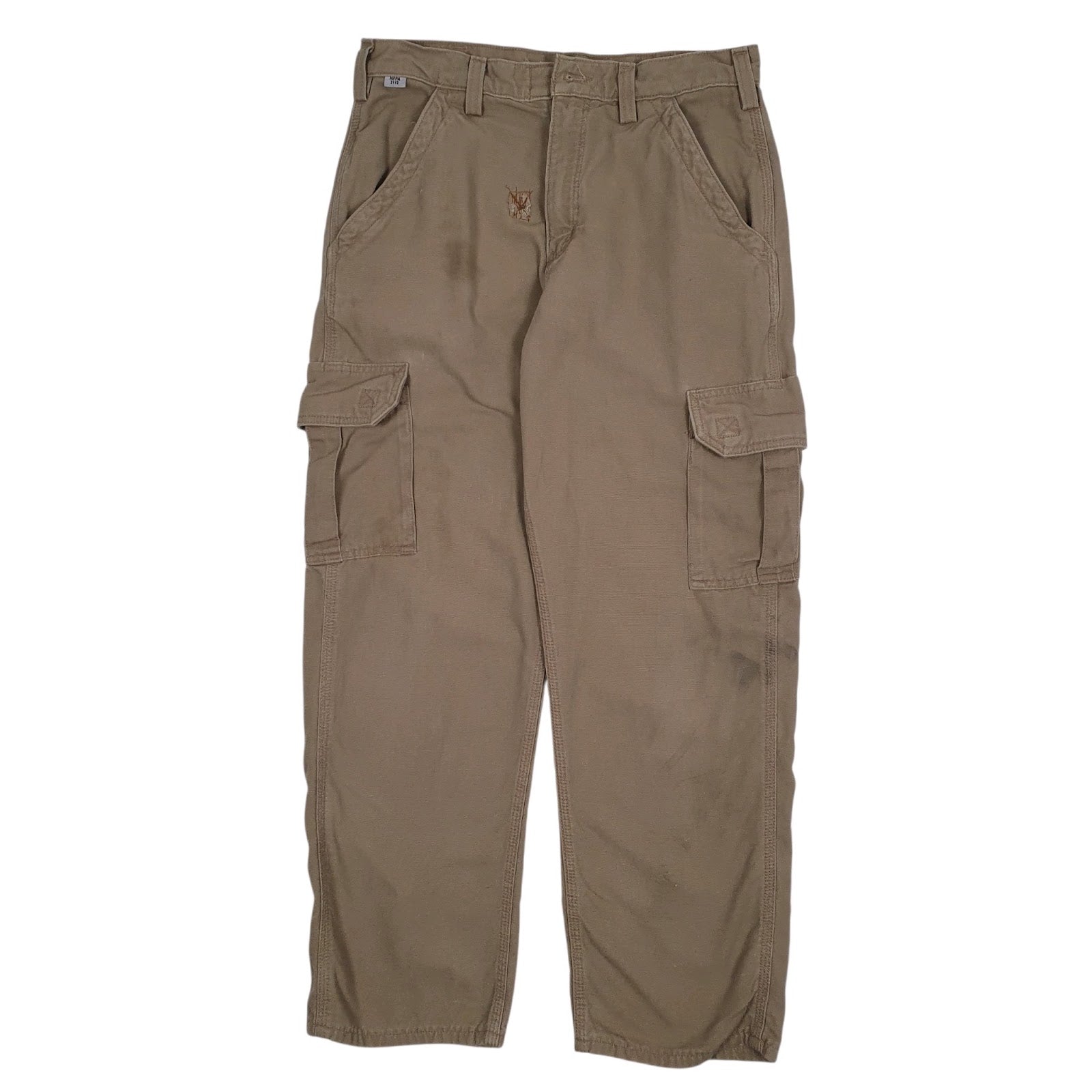 Mens Beige Carhartt FRB240 Flame Retardent Cargo Trousers