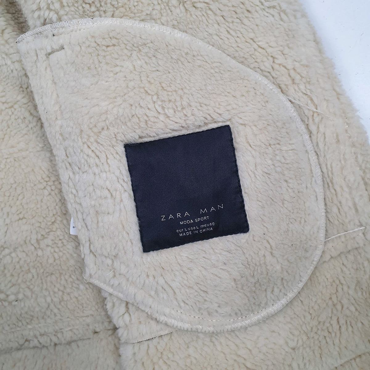 Mens Brown Zara Faux Shearling Flight  Coat