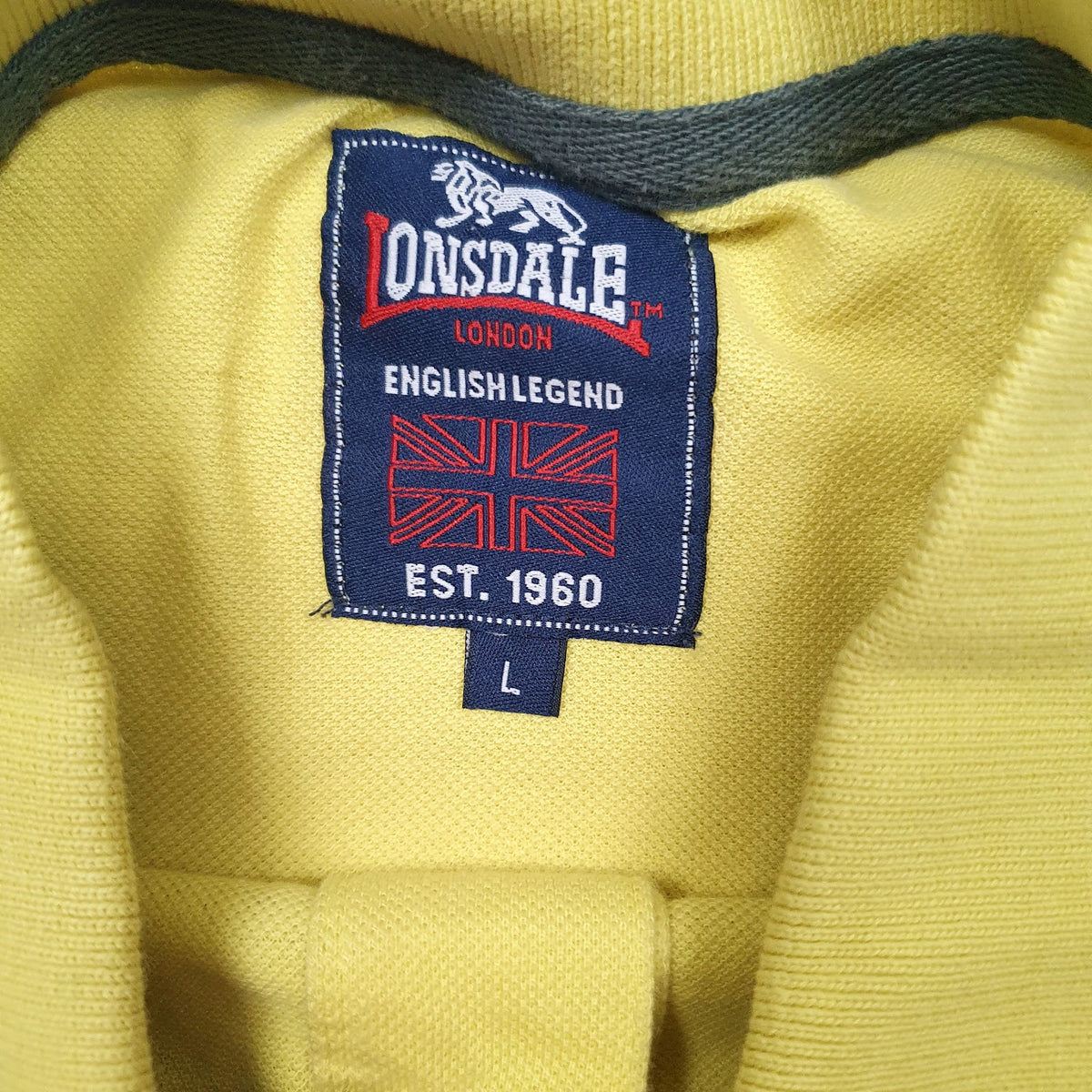 Mens Yellow Lonsdale   Polo Shirt