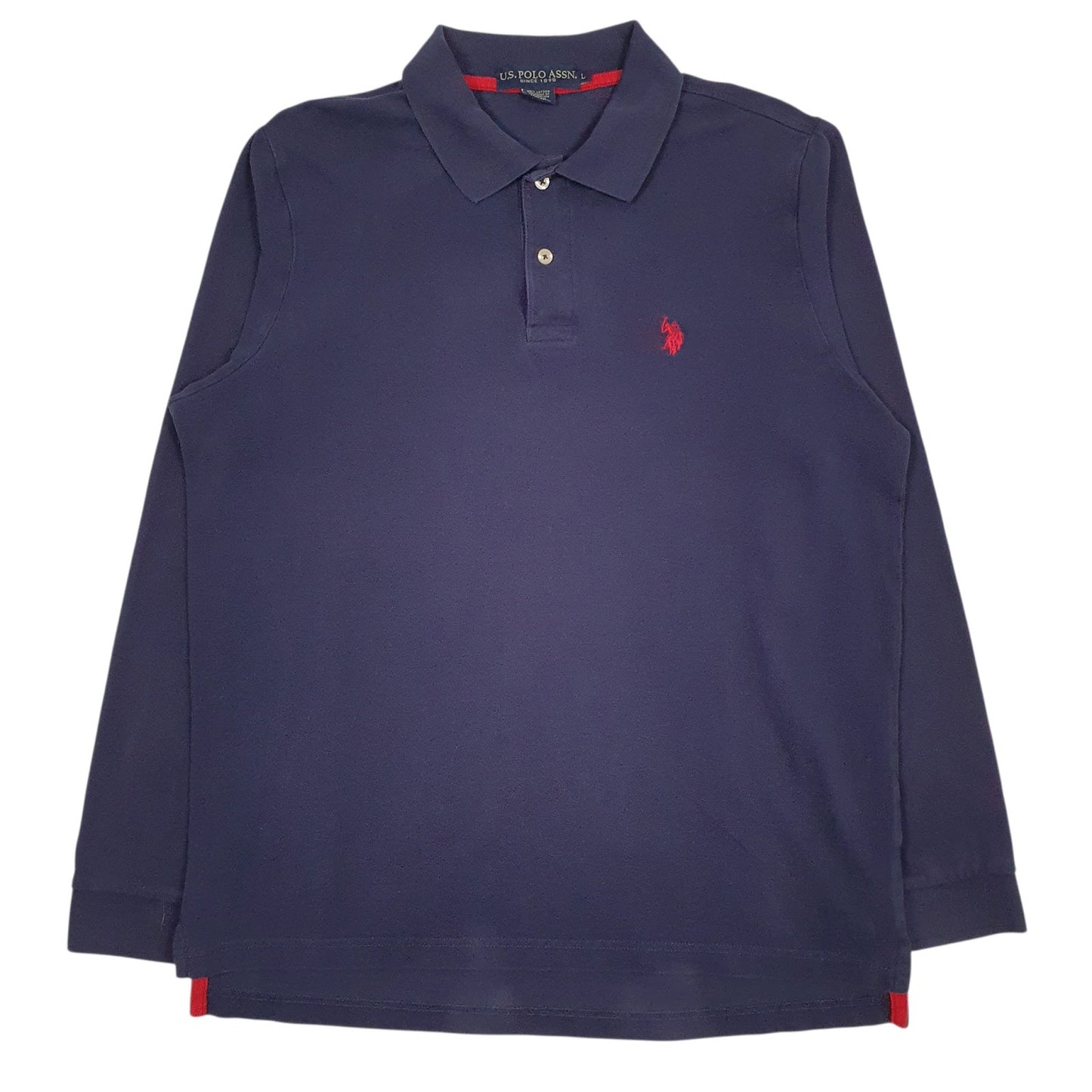 Mens Navy U.S. Polo Assn  Long Sleeve Polo Shirt