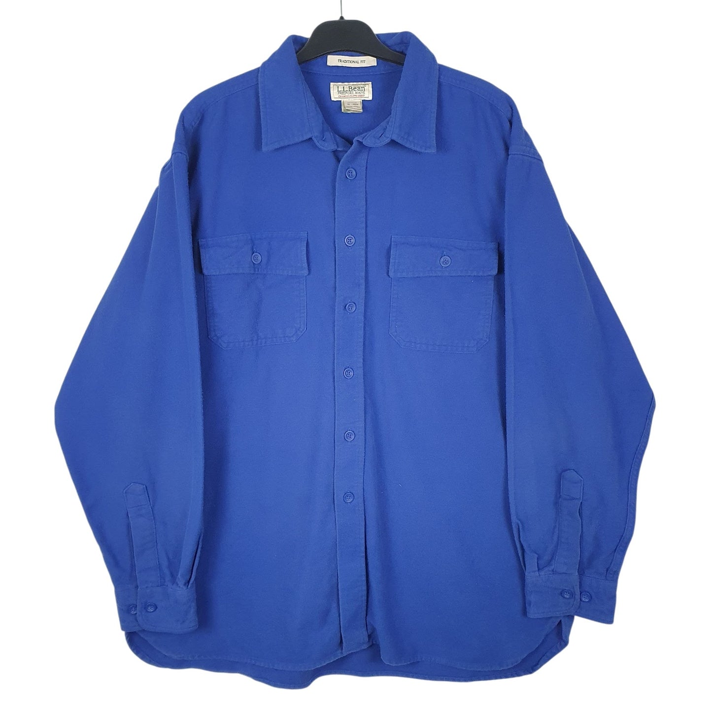 Mens Blue L.L.Bean Chamois Long Sleeve Shirt