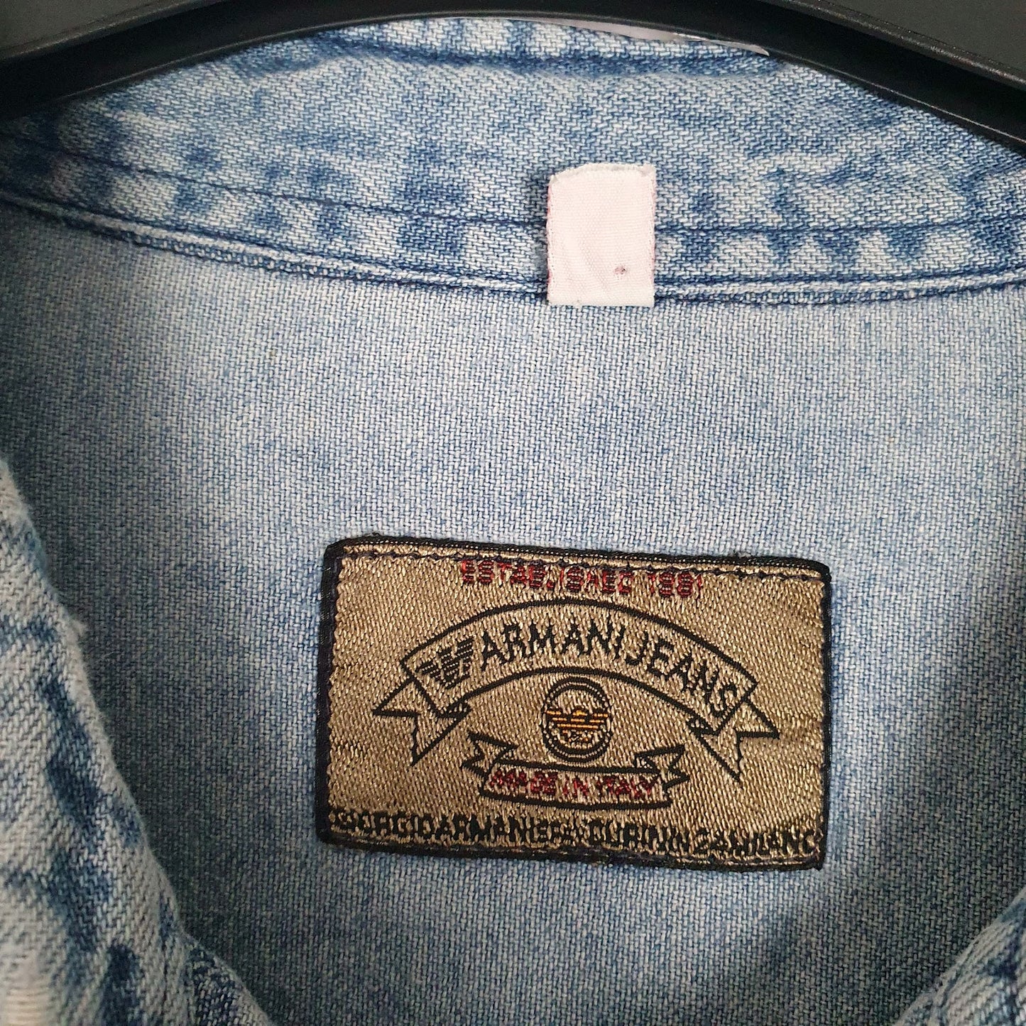 Mens Blue Armani Denim  Shirt