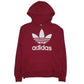 Womens Burgundy Adidas Spellout Hoodie Jumper