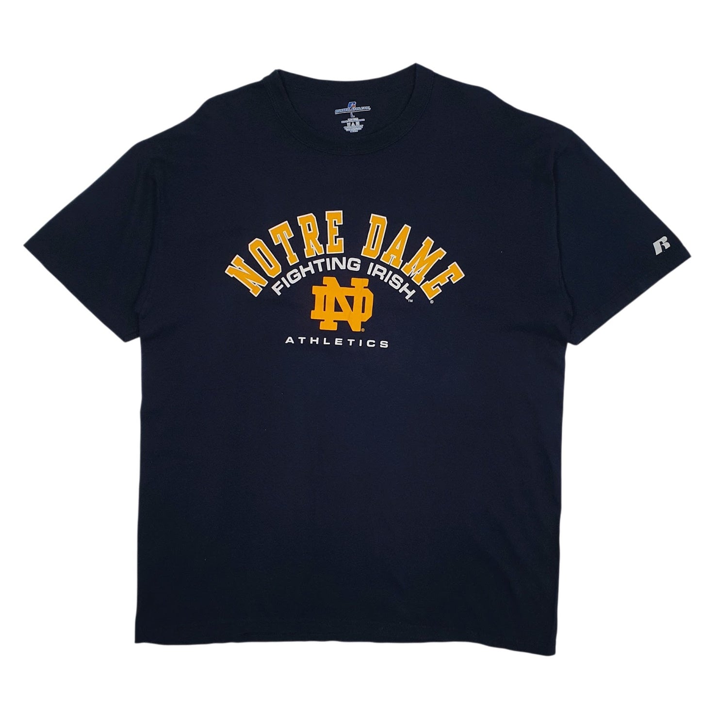 Mens Navy Russell Athletic Notre Dame Fighting Irish Short Sleeve T Shirt